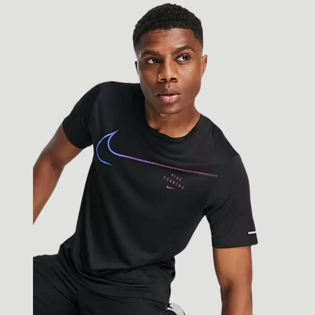 Nike Running Division Swoosh T-Shirt - Black