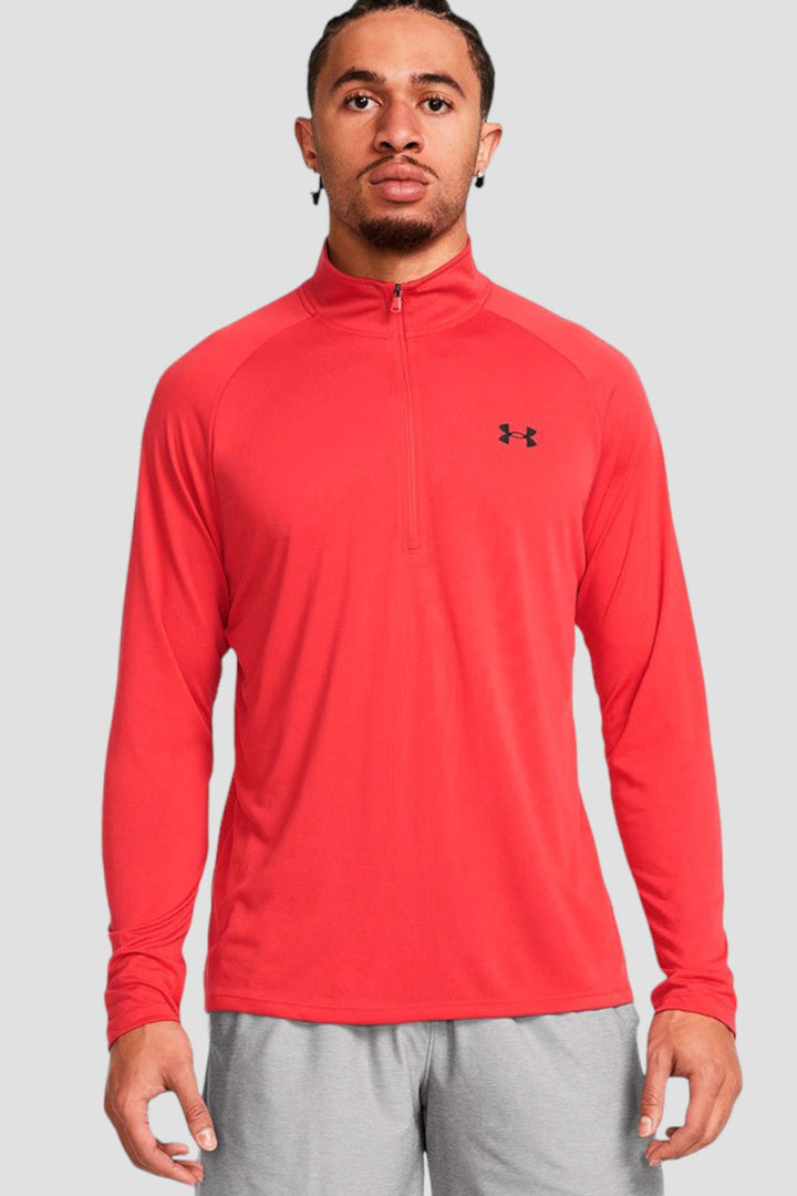 Under Armour Tech 2.0 Half Zip - Beta Crimson