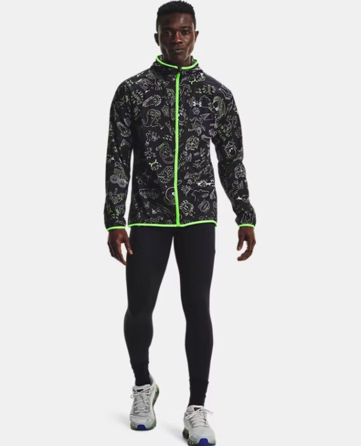 Under Armour Run Hundred Packable Windrunner - Black/Neon