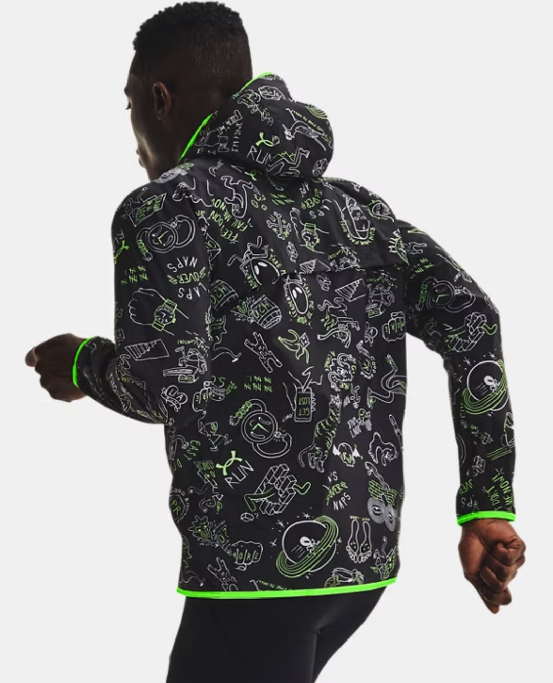 Under Armour Run Hundred Packable Windrunner - Black/Neon