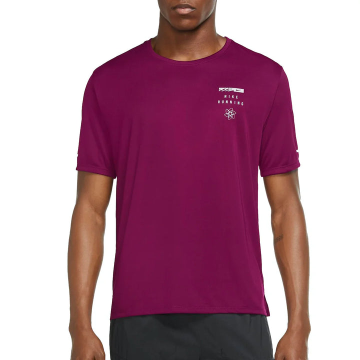 Nike Dri-Fit UV Run Division Miler T-Shirt - Sangria