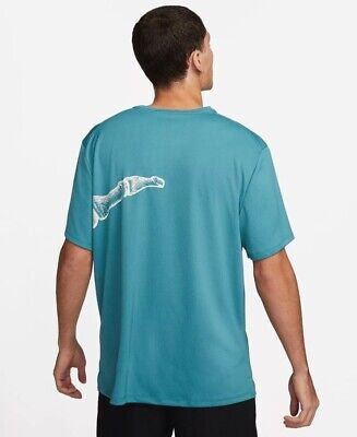 Nike UV Run Division Graphic Miler T-Shirt - Mineral Blue